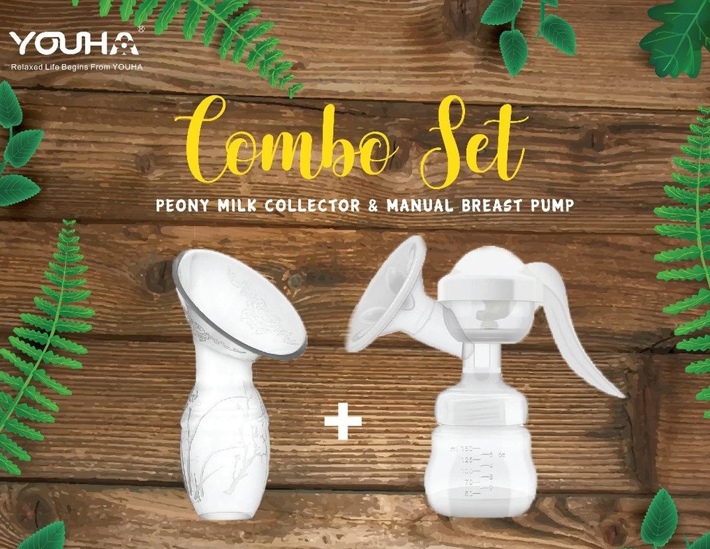 Youha Peony Milk Collector + Youha Manual Breast Pump COMBO SET