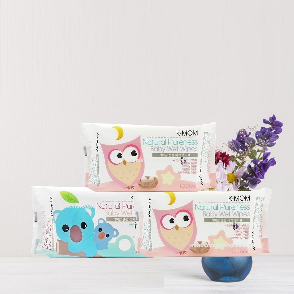 KMom Organic Basic Wet Tissue Natural Pureness ( 100 sheets x 3 Packs
